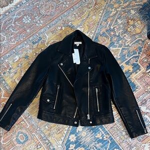 NWT Topshop (Nordstrom) Black Leather Moto Jacket